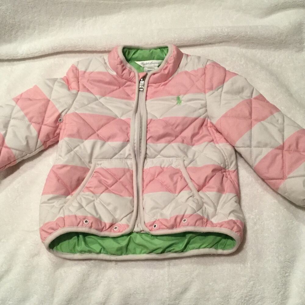 Ralph Lauren 18m Pink white quilt coat worn once euc warm preppy contemporary